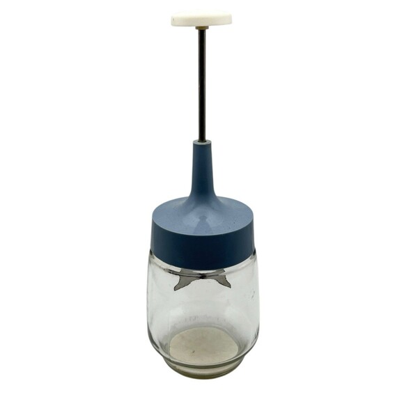 Gemco Other - Vintage GEMCO Food Nut Chopper Blue Lid Glass Jar Stainless Steel Blade USA Used
